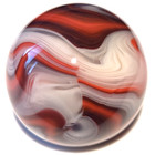 WISPY OXBLOOD  3/4" Contemporary Handmade Polymer Clay Art Marble by Carl Fisher — photo 3
