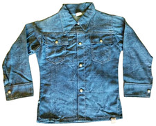 NWT Vintage Unbranded patchwork look selvedge size 6 blue denim kids jean jacket