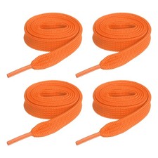 2 Pairs Flat Shoe Laces 2/5" x 31" Polyester Sneaker Shoestring, Orange