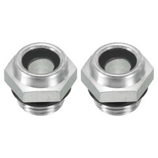 2Pcs Air Compressor Oil Sight Glass G 1/4" Aluminum Oil Liquid Level Gauge