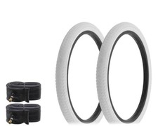 1 PAIR! Bicycle Bike Tires & Tubes 20" x 1.75" White/White Sidewall HF-864.