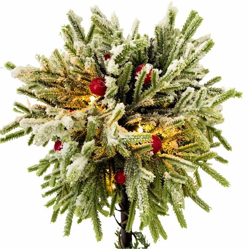 LED Red Berry Topiary Tree 60cm Christmas Tree Decoration AA Battery - Picture 2 of 10