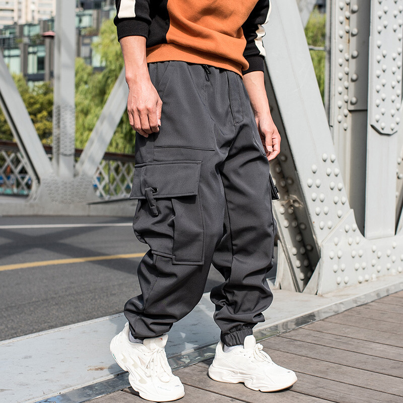 Men Casual Fleece Lined Baggy Cargo Pants Wide Leg Thick Trousers Hip Hop  Loose | eBay