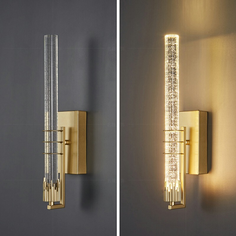 Contemporary LED Crystal Wall Sconce Lamp Linear Wall