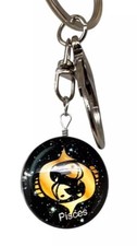 Zodiac Sign Glass Keychains - Choose from 12 Signs - 2-Inch Reversible