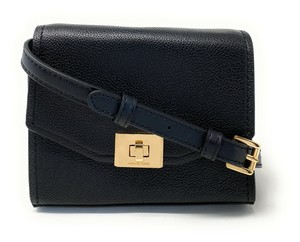 mk black leather bolsa