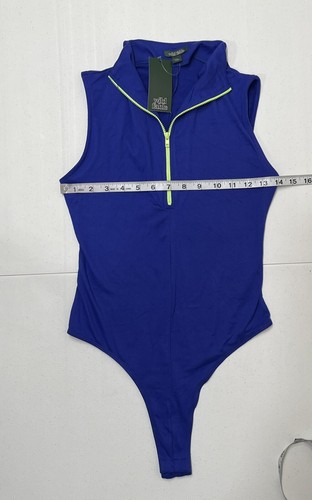 Body donna Wild Fable blu finto collo 1/4 zip senza maniche morbido perizoma s S - Foto 10 di 11