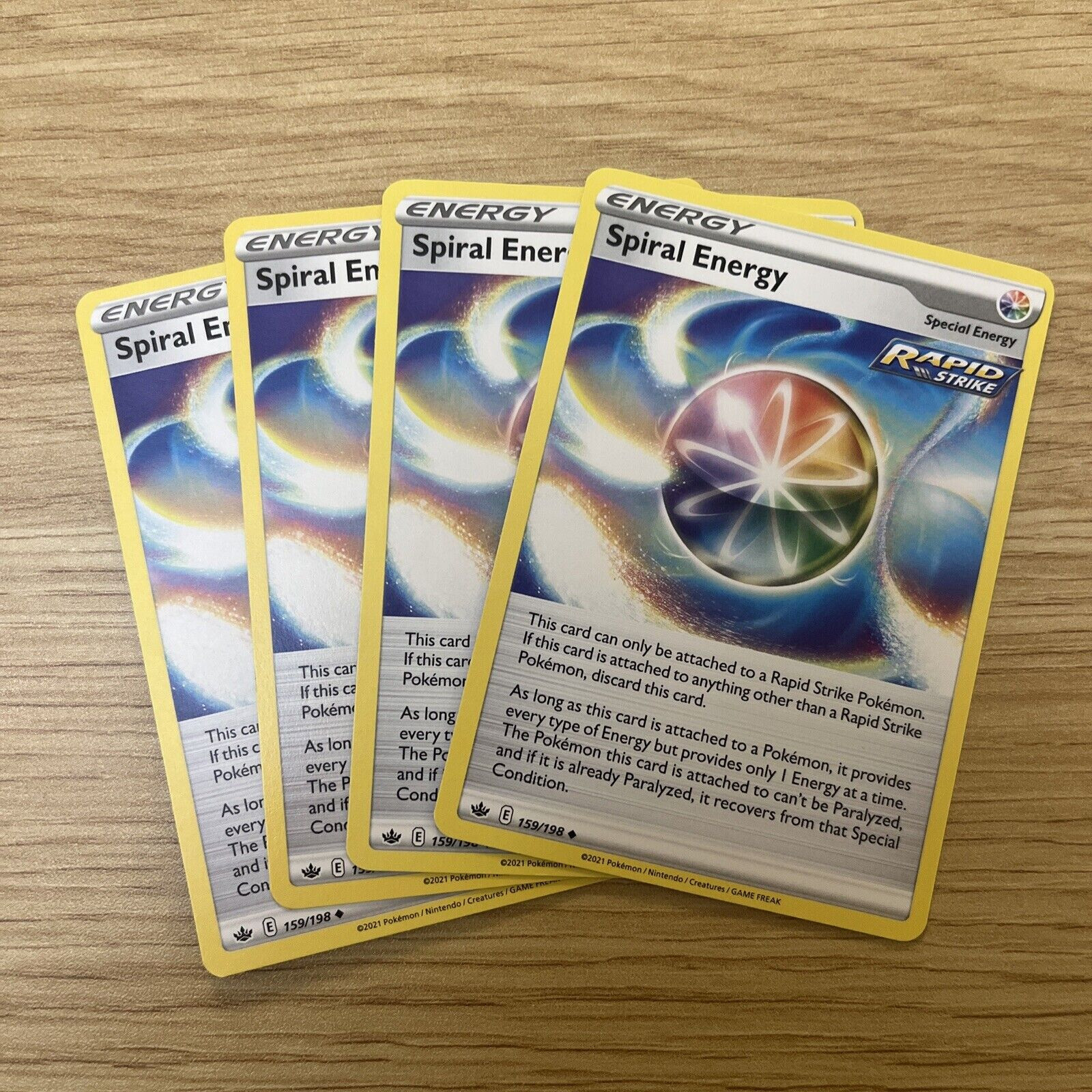 Pokemon TCG x4 Spiral Energy 159/198 Chilling Reign Mint Playset