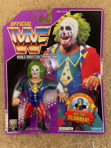 WWE DOINK THE CLOWN HASBRO MOC PURPLE CARD SERIES ...