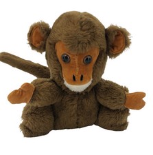 Vintage Brown Monkey Plush Circus Zoo Jungle Safari Stuffed Animal Bendable Tail