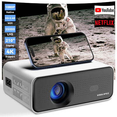4K Projector Smart Android 35000LMS 5G WiFi BT Video Home Theater 210'' Display