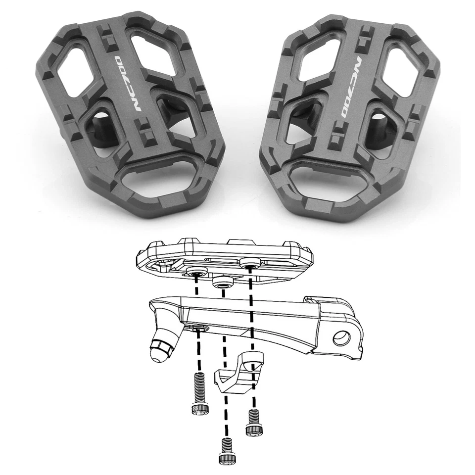 Алюминиевые широкие ножные педальные колодки в нормандском стиле для мотоциклов Honda NC700 2012-2018 годов выпуска - Изображение 4 из 4