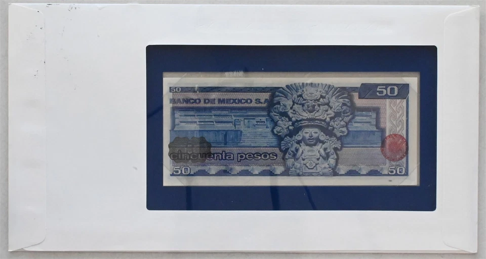 Billetes de 50 pesos de México 1982 de todas las naciones. Sello de 50 centavos RC0500 combinar sh Foto 2 de 2