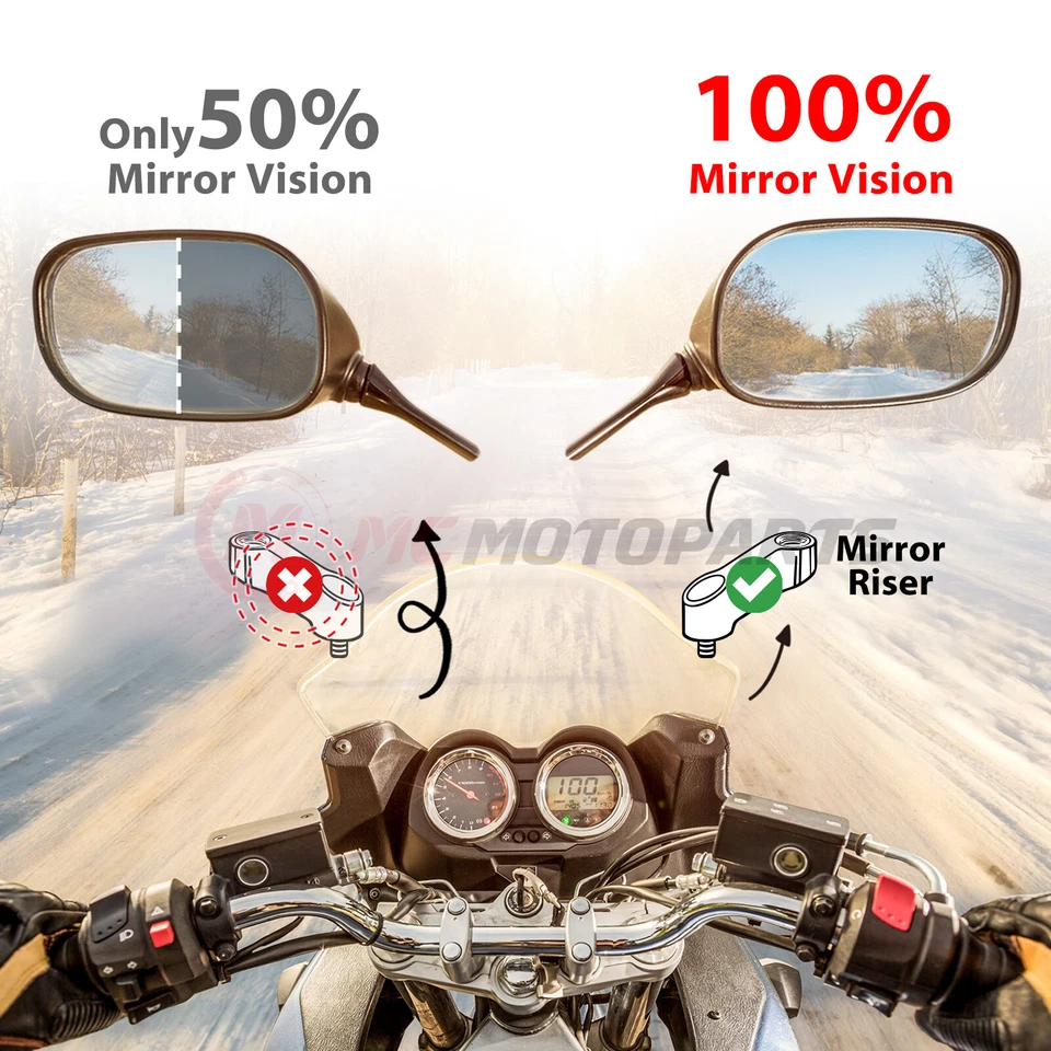 Black Side Mirror Extension Kit For Indian FTR1200S 19 20 21 - Изображение 3 из 4