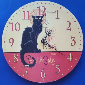 Details About Tournee Du Chat Noir Avec Rodolphe Salis 13 Hanging Wall Clock Black Cat France