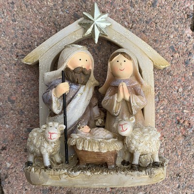 12-teiliger Weihnachtsschmuck Aus Gesponnenem Glas Mit Krippen-Motiven – Christliche Baumdekoration, Je Ca. 5,5 Cm