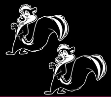 Pepé Le Pew Two 5" White Vinyl Decals Car Truck Window Laptop Tablet Mailbox