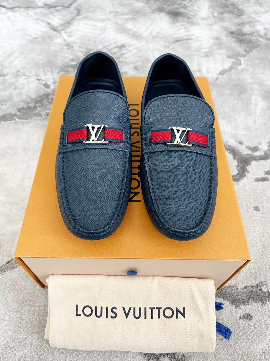 Louis Vuitton men Loafers in blue suede // Model: Hockenheim