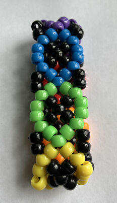 2D DNA Rainbow Kandi Cuff Bracelet Rave PLUR EDM EDC Festival