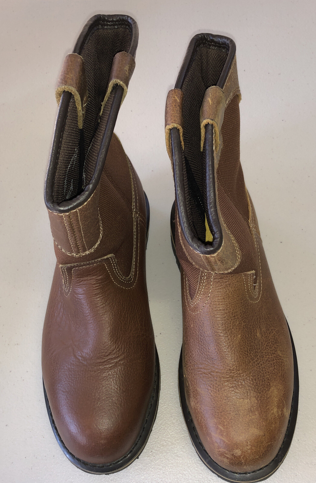 Brahma Bay Mens Leather Pull On Steel 