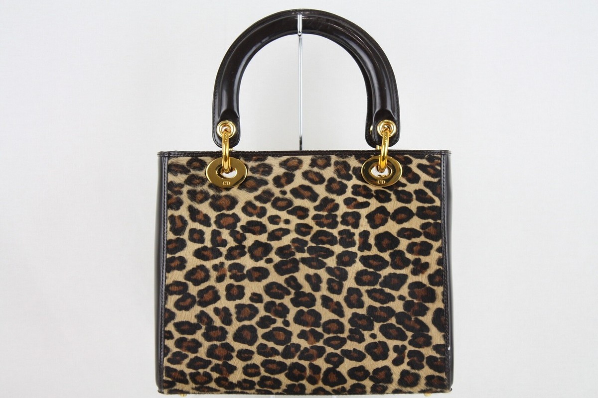 Christian Dior Lady dior Leopard 2way Hand bag Shoulder Bag 