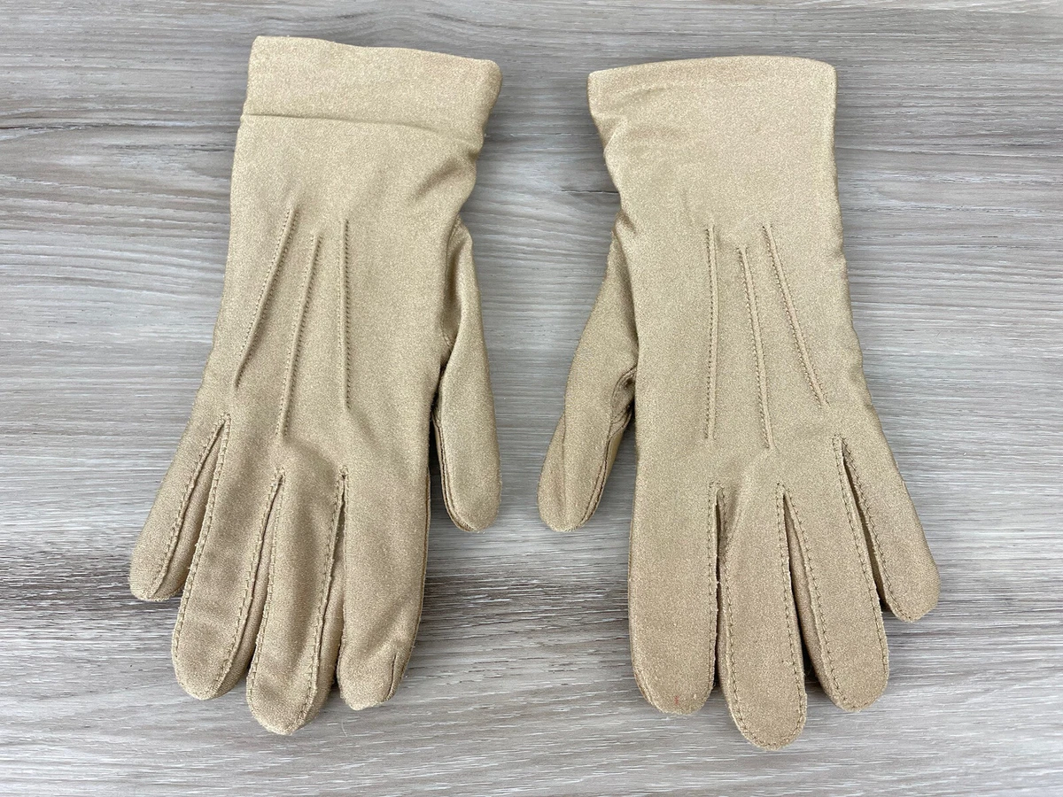 Vintage Thinsulate Flex Nylon Stretch Gloves Champagne Color Ladies One Size
