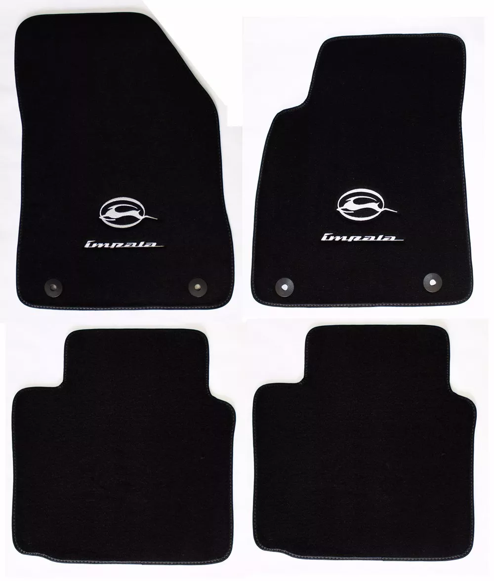NEW BLACK Floor Mats 2014 2017 Chevy Impala Embroidered Running