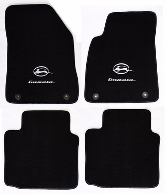 NEW! BLACK Floor Mats 2014-2017 Chevy Impala Embroidered Running Logo in Silver 