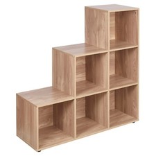 6 Cube Step Storage Bookcase Unit Shelf Home Office Organiser Display Box NEW