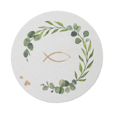 Bierdeckel Eukalyptus Fisch, Ø 10,7 cm, 100 Stück