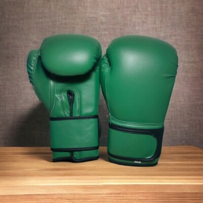 Premium Genuine Green Leather Boxing Gloves for Sparring & Training Gear