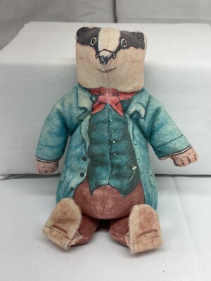 Vintage Toy Works Wind in the Willow Mr Badger Bean Bag Stuffed Toy-USA Made