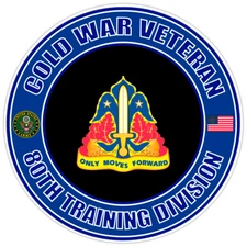 Cold War Veteran 80th Training Division Bumper Sticker Military Vinyl Decal 5"