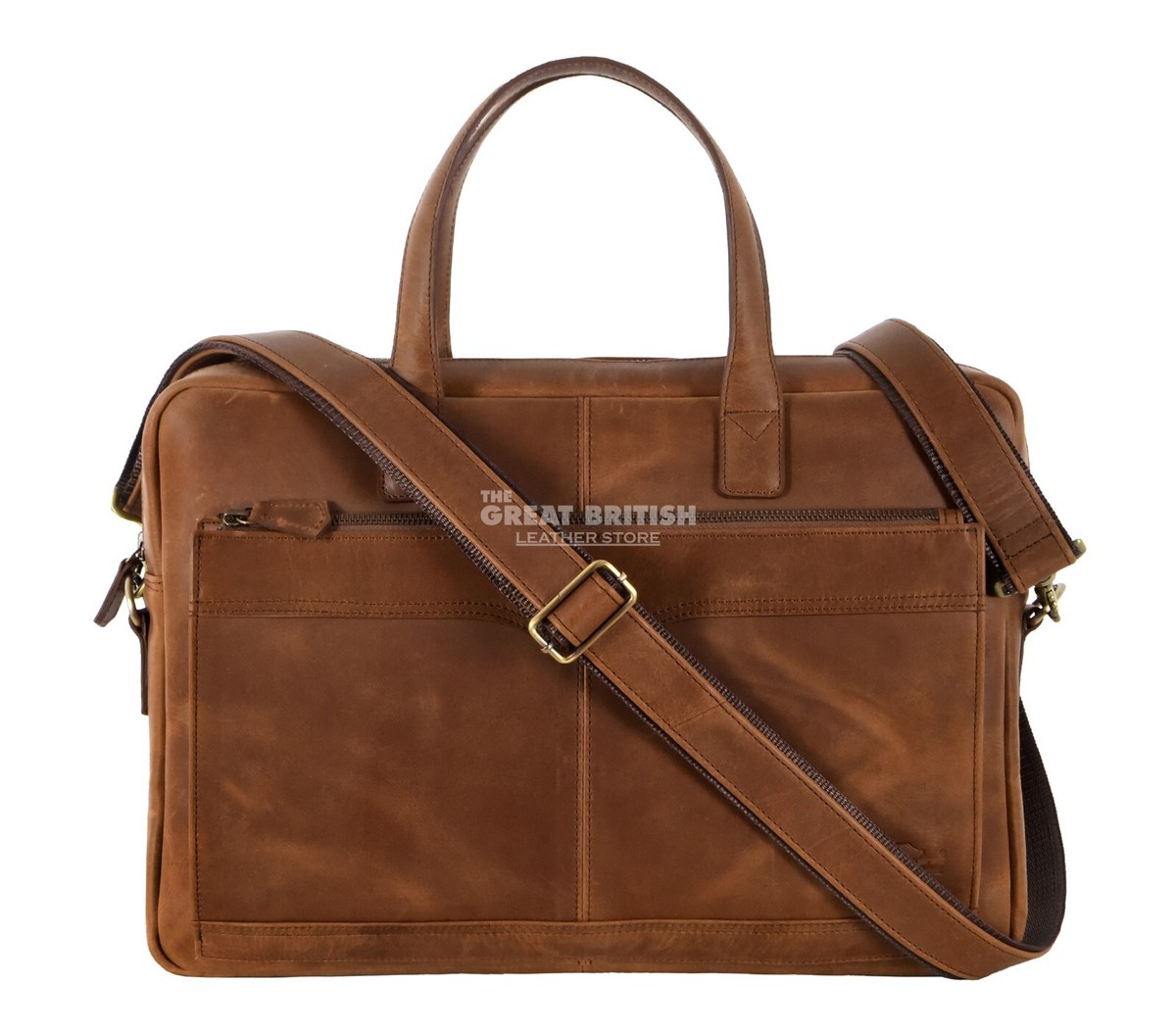 Laptop Bag Crazy horse Leather Briefcase Shoulder Office Travel Messenger  Bag