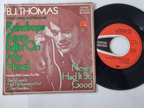 7" Single B.J. Thomas - Raindrops keep fallin' on my head Vinyl Germany - 第 1/1 張圖片