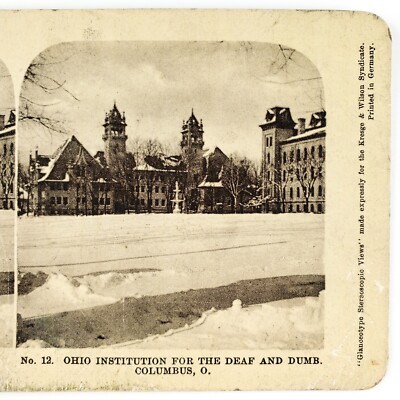 Ohio Institution for the Deaf & Dumb Stereoview c1905 Columbus Ohio School A2565