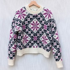 Roberto Collina Maglia Alpaca-Wool Long Sleeve Italy Pullover Sweater, size M