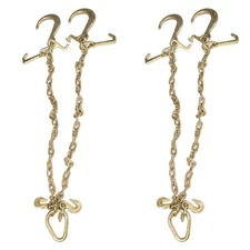 2pcs G70 5/16 "X3Ft V-Chain W/ 8" Medium J Hooks T- Hook w/Grab Hooks