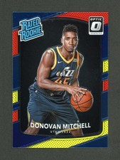 2017-18 Donruss Optic Donovan Mitchell Red Yellow Prizm Rated Rookie Card #188. rookie card picture