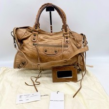 Borsa BALENCIAGA The City 2 vie borsetta pelle marrone 115748 Y2K borsa editrice originale