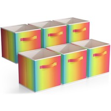 Sorbus Fabric Storage Cubes Foldable Storage Bins Collapsible Cubes- 6Pk