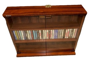 Vintage Sony Cassette Cabinet Holds 99 Sony Glass-Front Media Racks 1985-1992