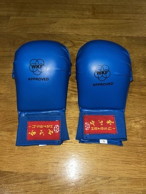 HAYASHI Karatefaustschützer Blau -  WKF-approved - Größe L - Gut Gebraucht