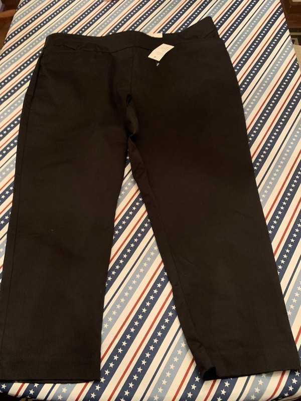 WOMEN’S CROFT AND BARROW BLACK STRAIGHT MID RISE PANTS SIZE 24W SHORT NEW NWT