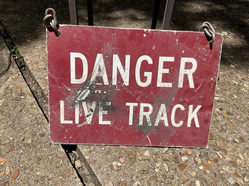 Vintage Double-Sided Railroad Sign