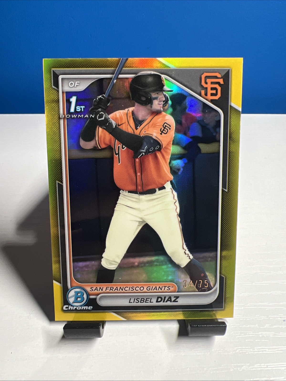 Lisbel Diaz - 2024 Bowman Chrome #BCP-194 Yellow Refractor /75 1st Bowman
