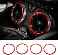 Interior Air Conditioner Outlet Vent Trim ABS AC Vent Cover for 2017-2021, Red,