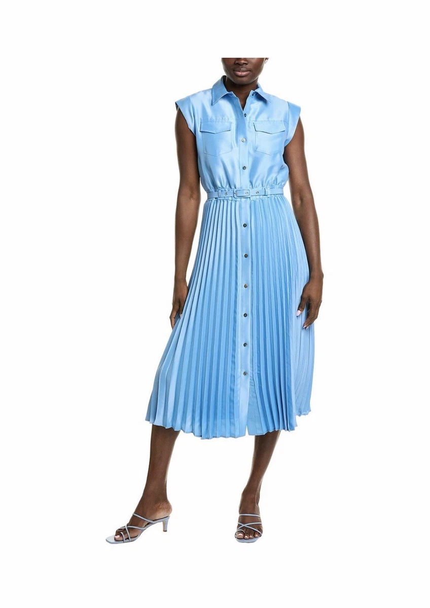 navy blue dress for baby girl T-Tahari Smocked Sleeveless Midi Dress – Elie Tahari main image 1