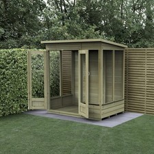 Image of Forest Beckwood Pent Summerhouse 6x4 - Double Door - 5 Windows Garden Shed