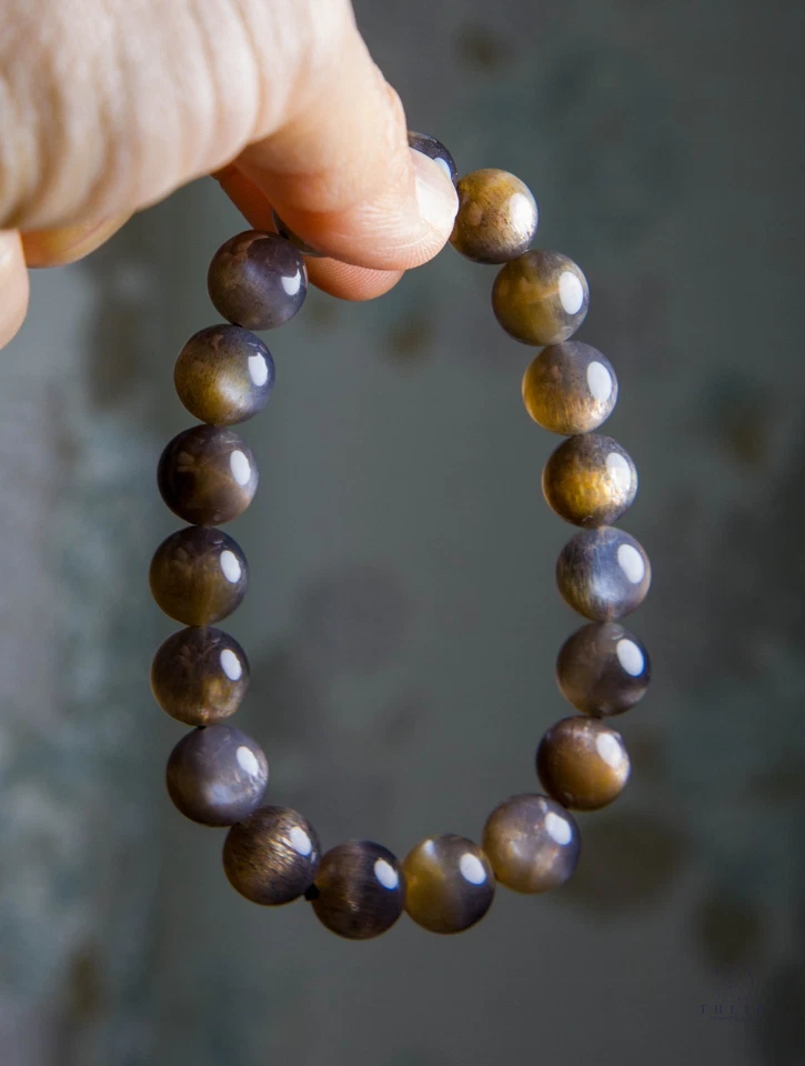 Pulsera con cuentas de piedra solar negra natural de alta calidad de 11 mm | 黑骨干手串 Foto 3 de 4